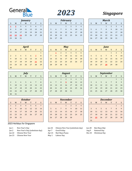 2023 Singapore Calendar With Holidays 2026 Calendar With Week Numbers