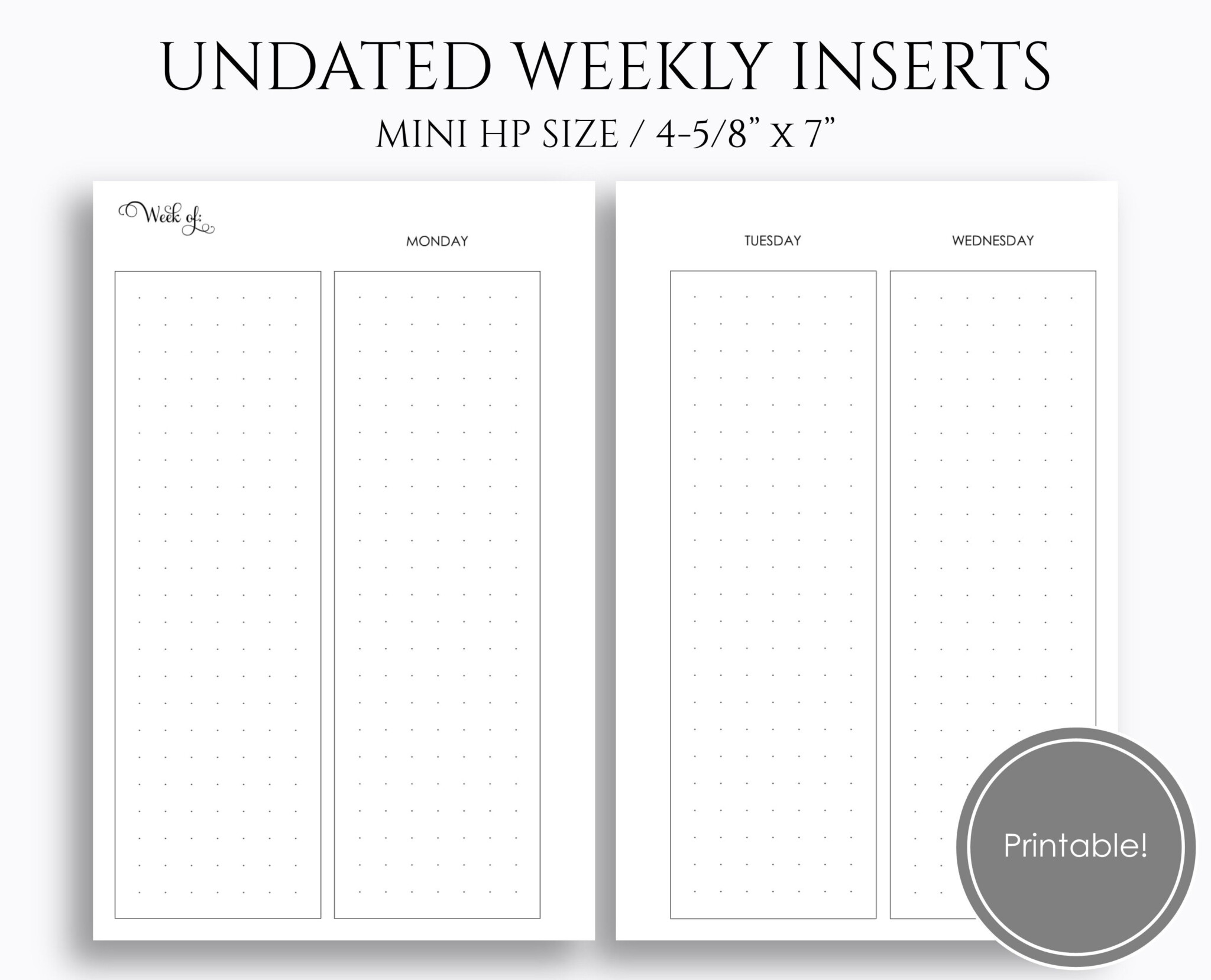 Diy Free Printable Vertical Weekly Planner Template - Weekly Planner ...