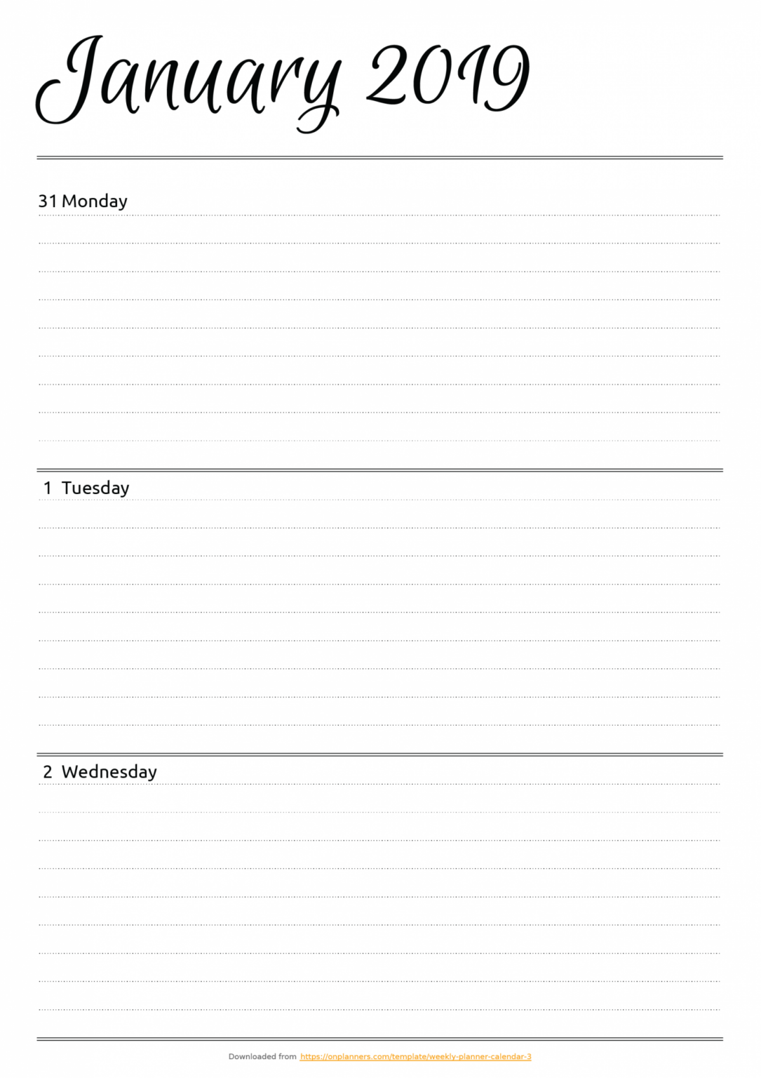 Free Printable Horizontal Weekly Planner PDF Download Weekly Planner Free Printable Horizontal Weekly Planner PDF Download Weekly Planner