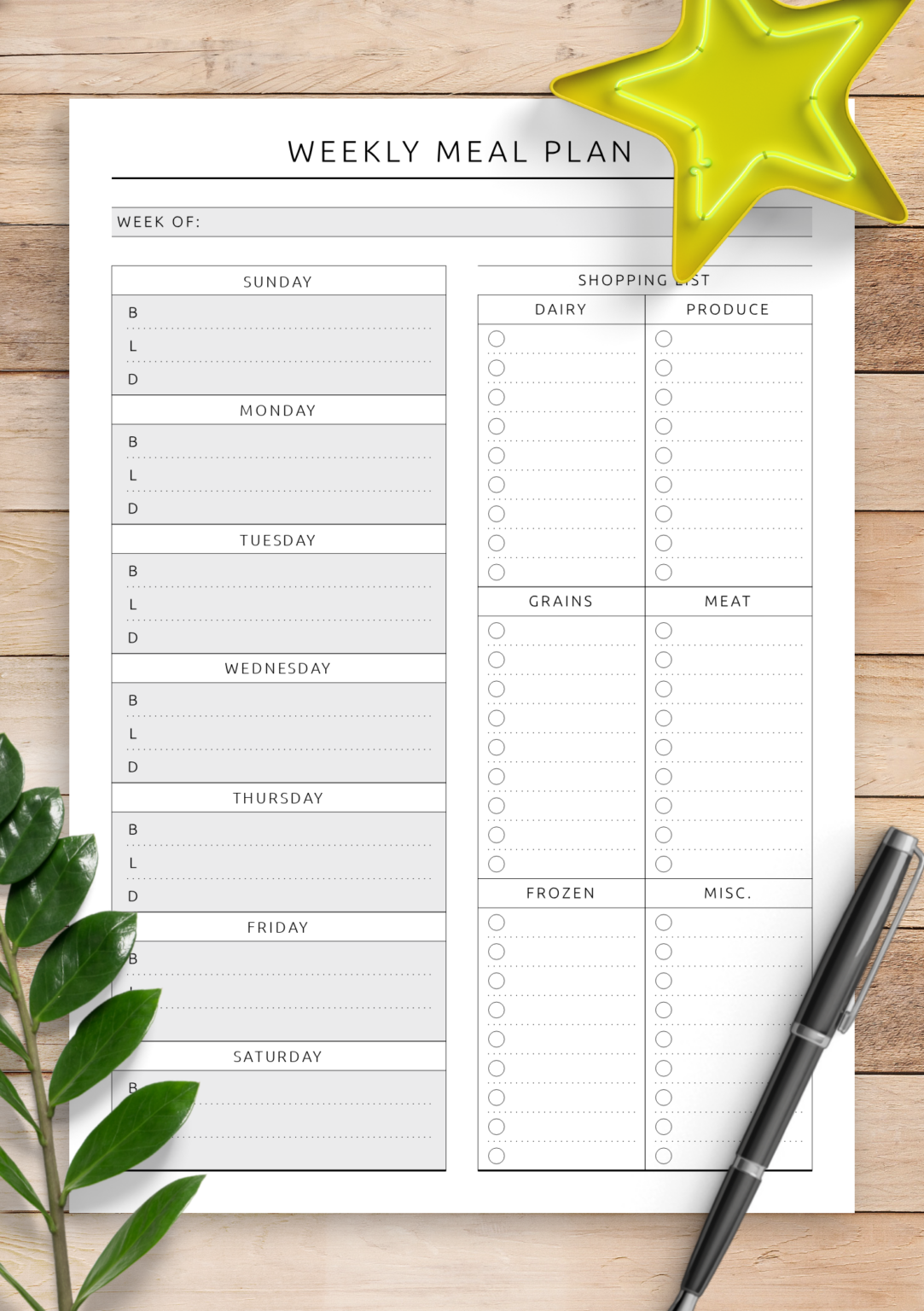 Weekly Food Planner Free Printable - Weekly Planner Printable