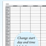 1 Day Weekly Schedule Template Printable The Death Of 1 2021 Weekly