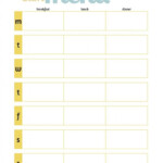 1 Week Menu Calendar Template