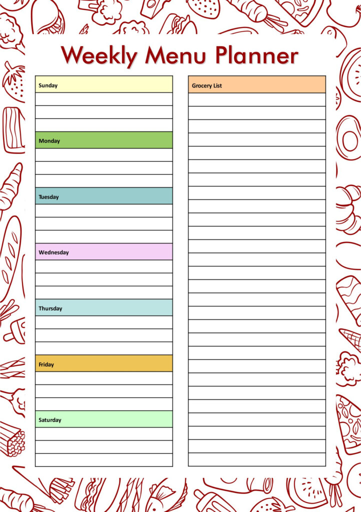 10 Best Free Printable Meal Planner Calorie Charts Printablee