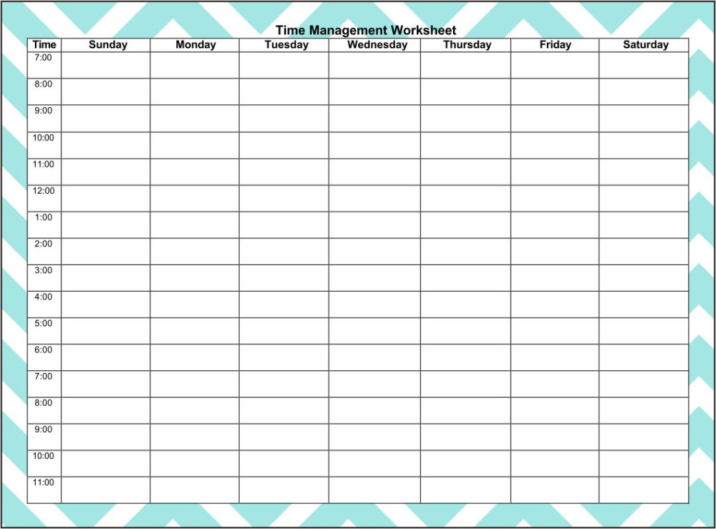 10 Best Printable Hourly Planner Printablee