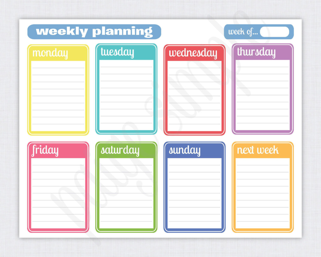 10 Weekly Planner Templates Word Excel PDF Formats Free Weekly 