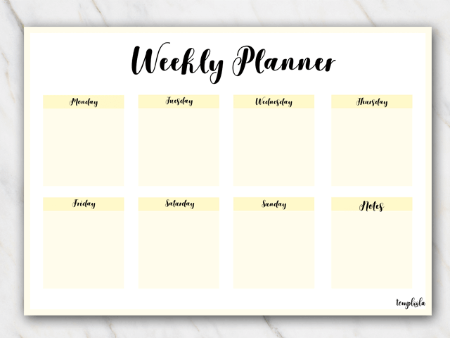 12 Free Printable Weekly Planner PDF Templates 2018