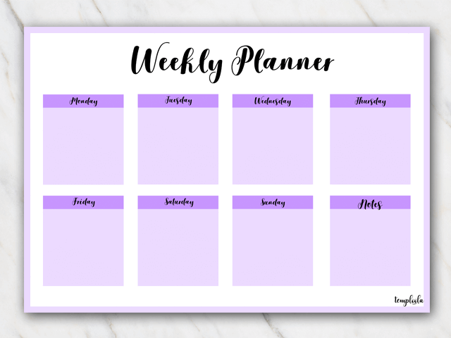 12 Free Printable Weekly Planner PDF Templates 2018 