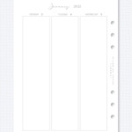 2022 Vertical Column Weekly Planner Insert Printable A5 Etsy