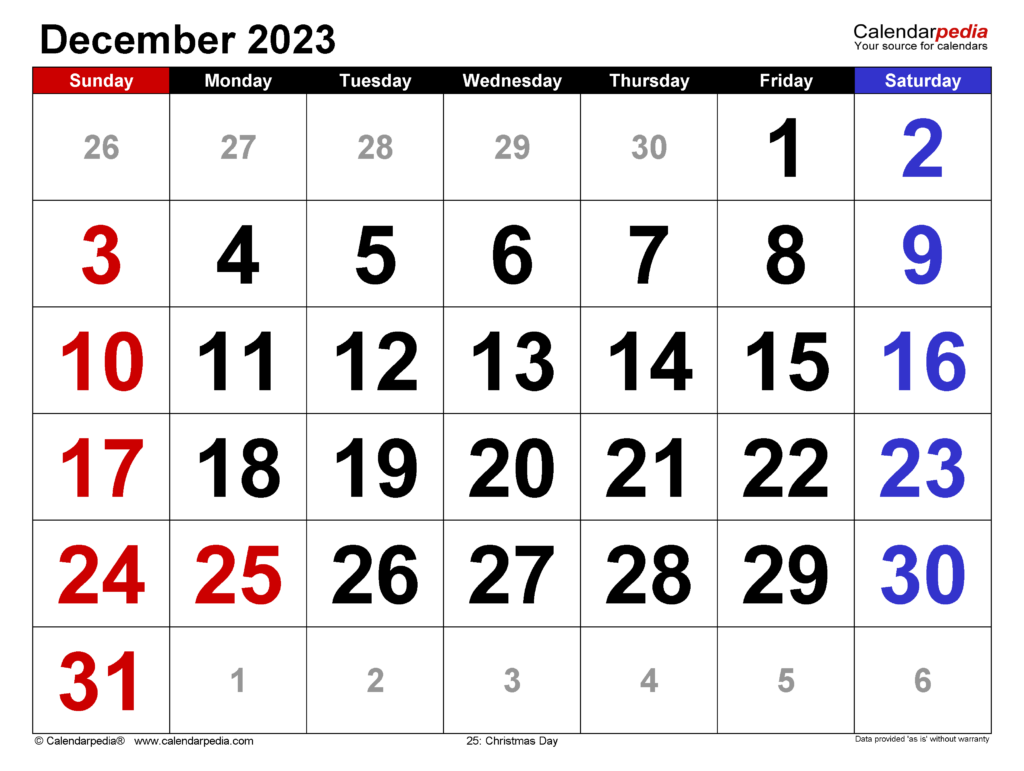 2023 Calendar December 2024 Calendar