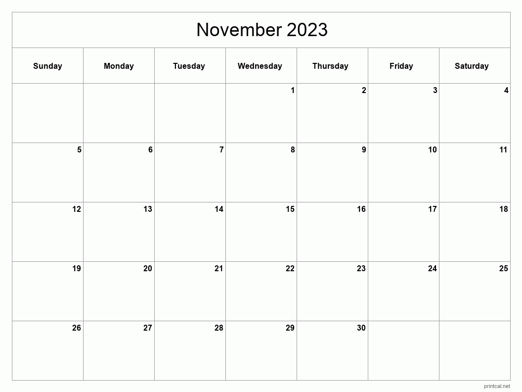 2023 Calendar November Crownflourmills