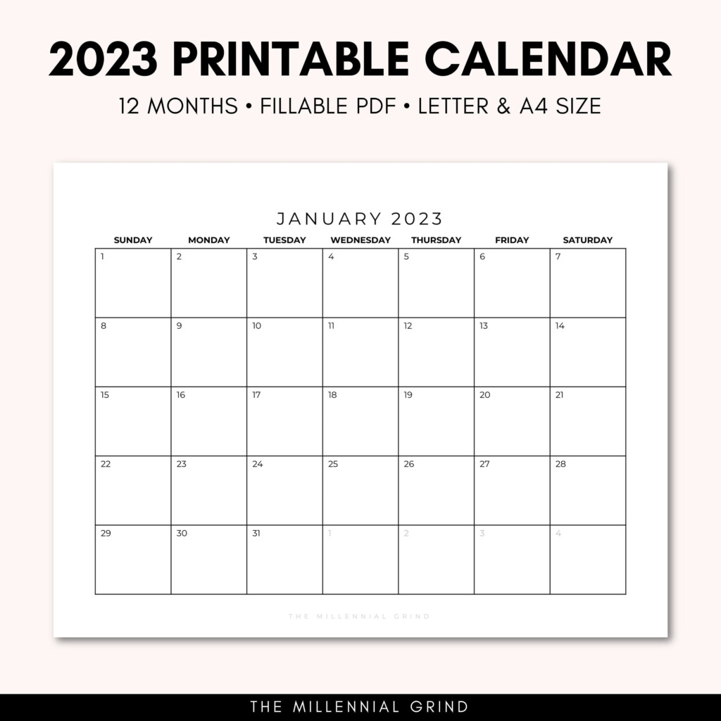 2023 Calendar Printable 2024 Calendar Template 2024 Etsy Canada