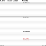 2023 Daily Planner Calendar Template Free Printable Templates