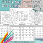 2023 Motivational Coloring Calendar Printable Calendar 2023 Etsy In