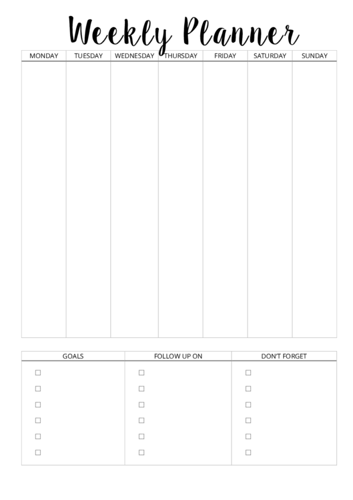 2023 Weekly Planner Template Fillable Printable PDF Forms Handypdf