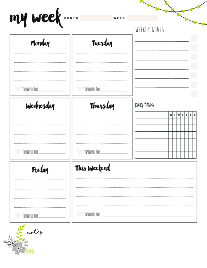 2023 Weekly Planner Template Fillable Printable PDF Forms Handypdf