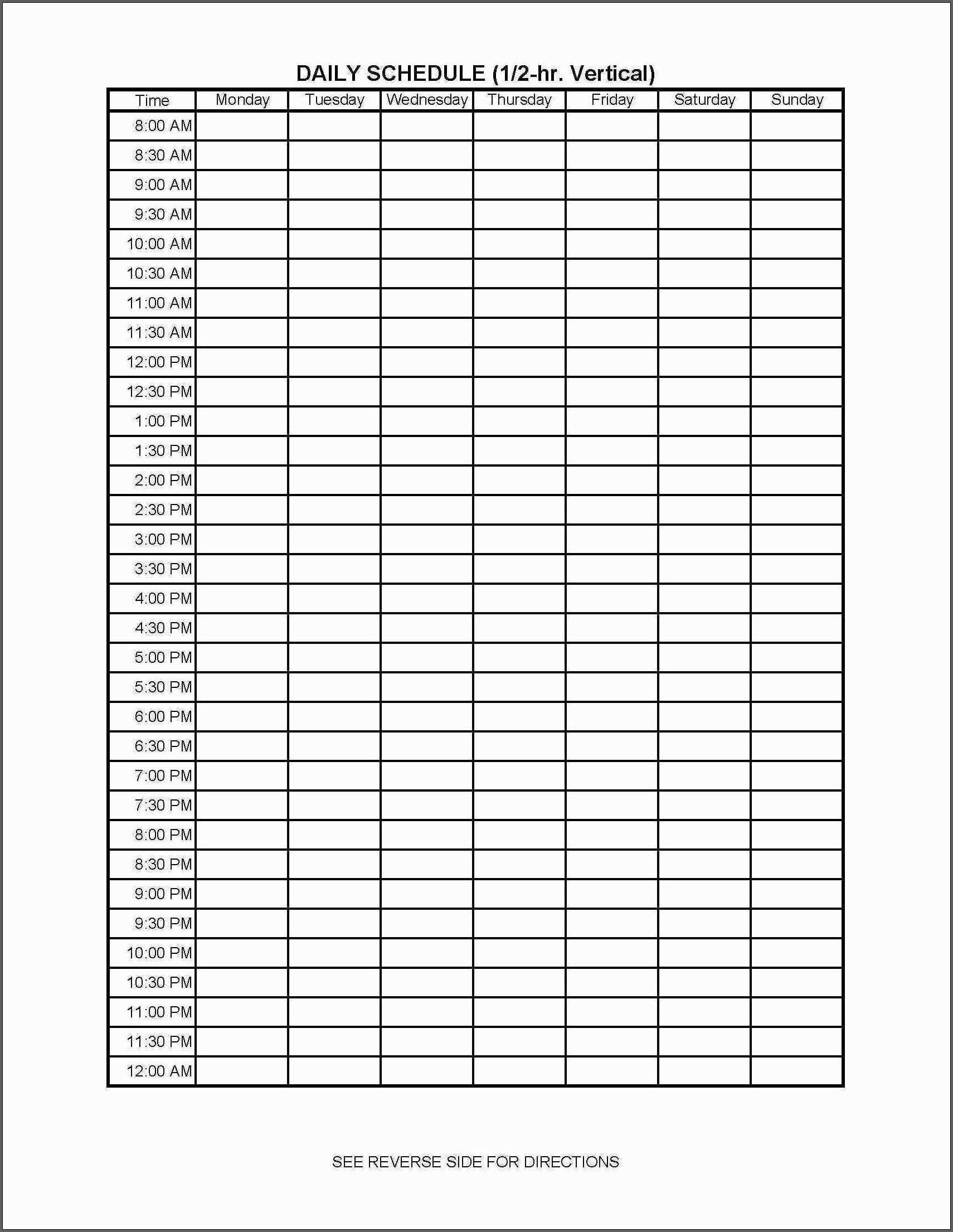  24 Hour Planner Samples Templateral