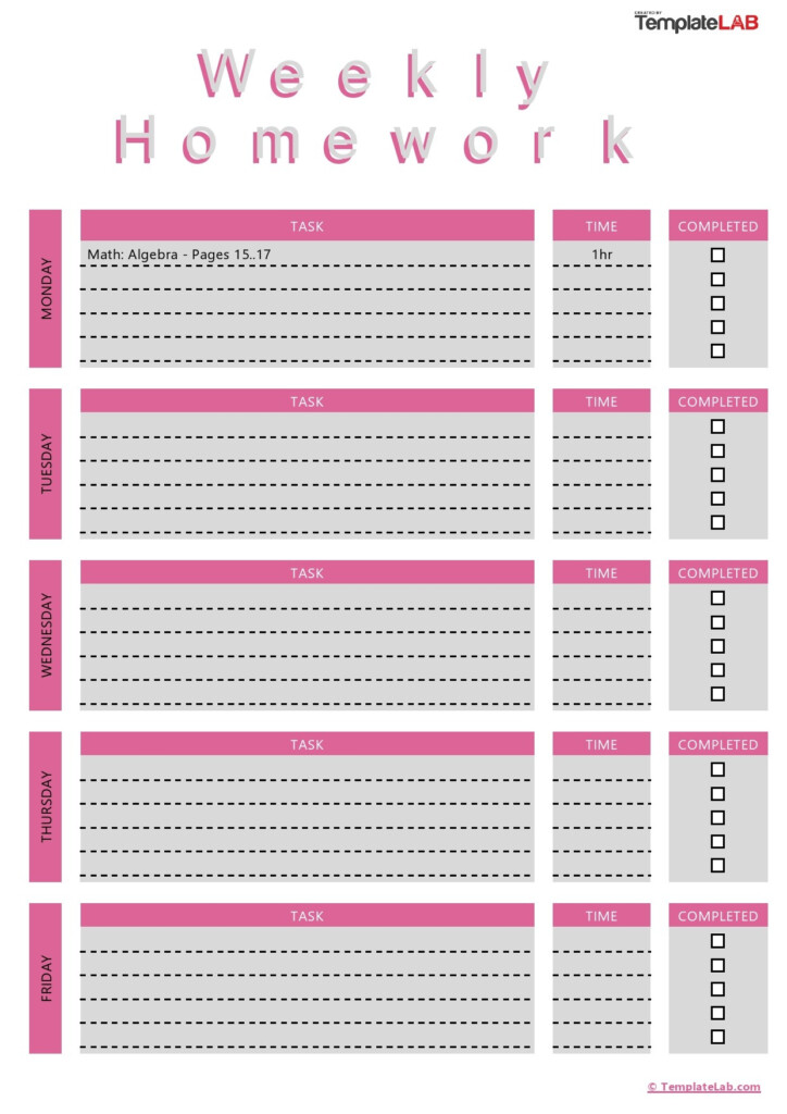 37 Printable Homework Planners Only The BEST TemplateLab