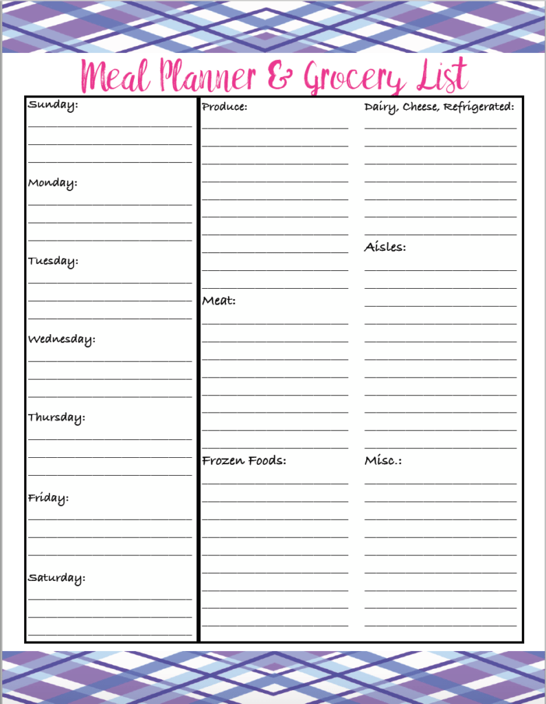 4 Free Printable Meal Planners Grocery Lists Save Time Money