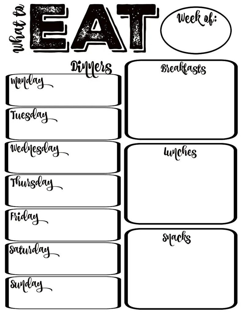 45 Printable Weekly Meal Planner Templates KittyBabyLove