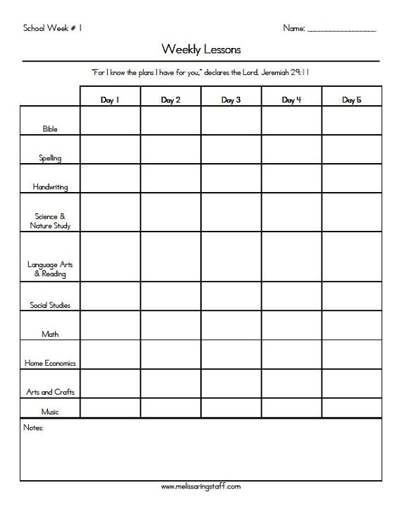 5 Best Images Of Homeschool Weekly Planner Printable Printable Weekly 