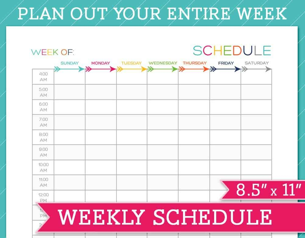 5 Weekly Schedule Templates Excel PDF Formats