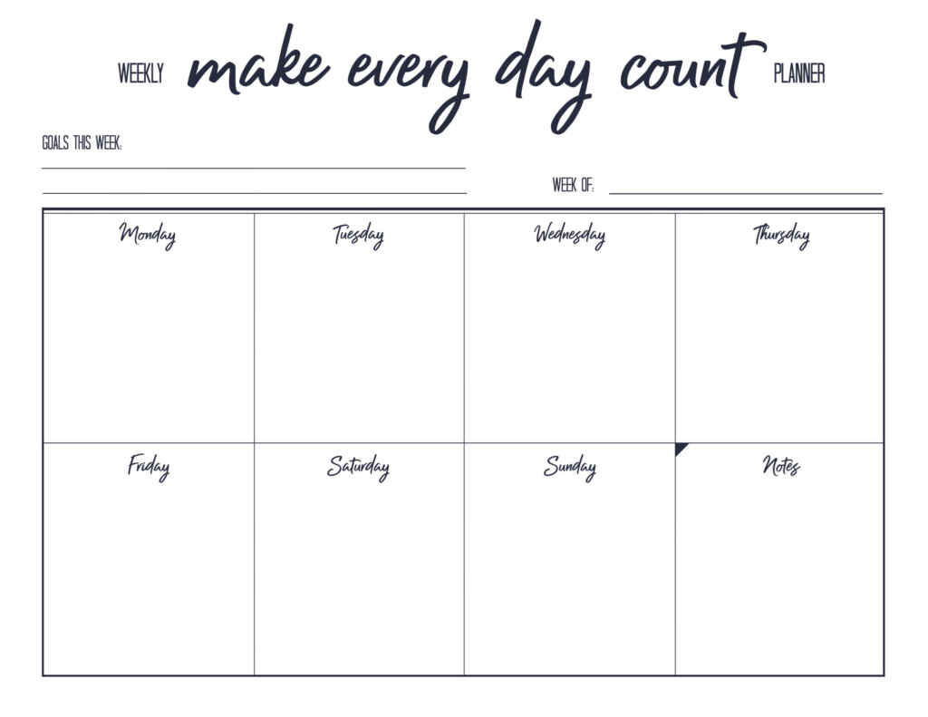 7 Day Free Printable Weekly Calendar Free Printable Templates