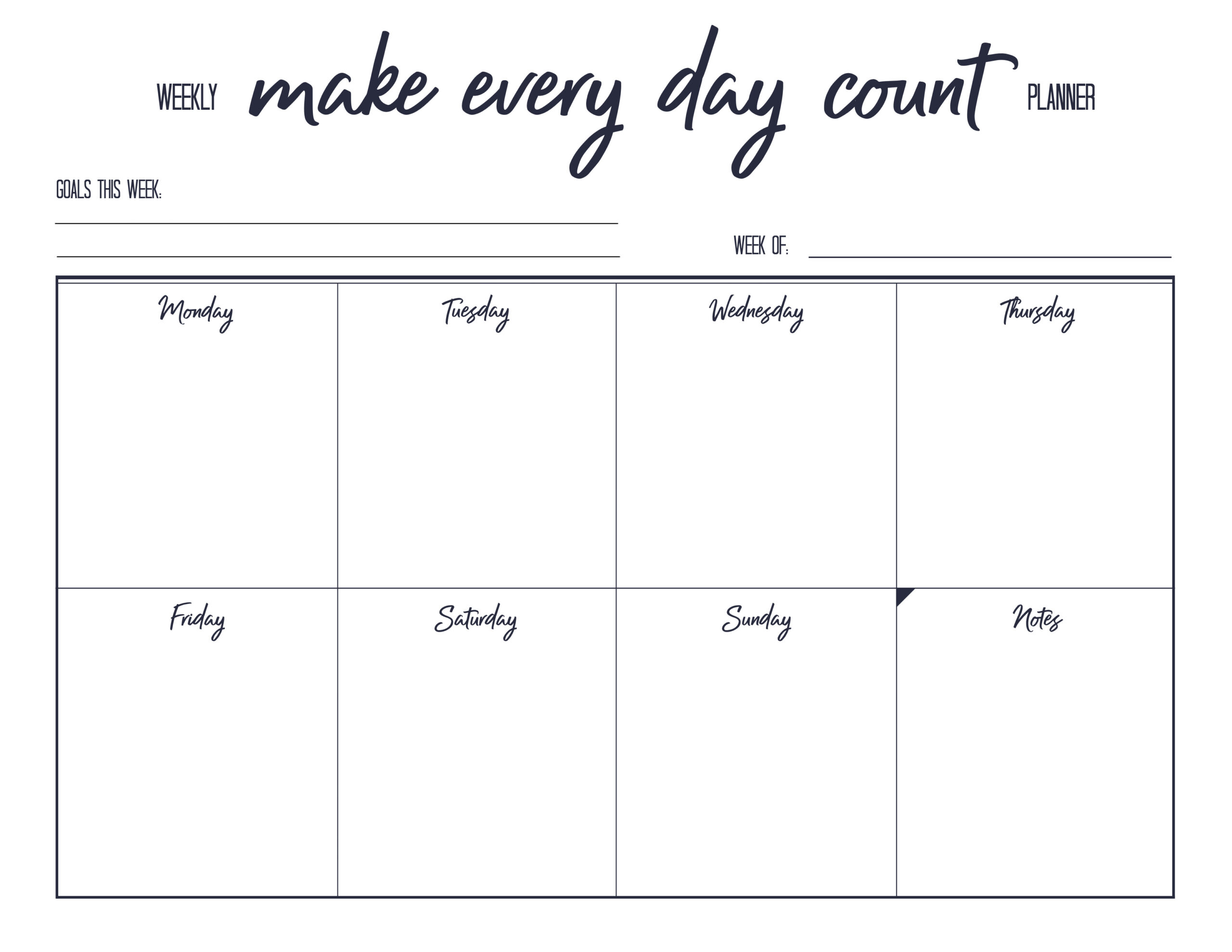 7 Day Free Printable Weekly Calendar Free Printable Templates