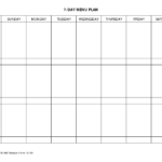 7 Day Meal Planner Template Meal Planning Calendar Weekly Meal