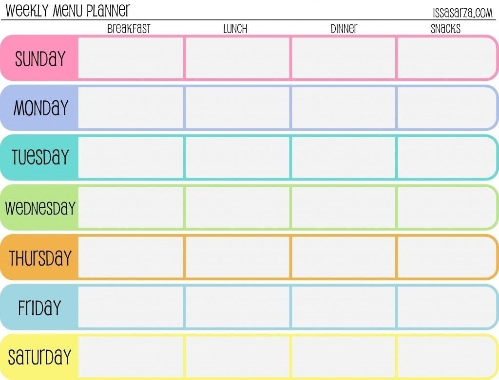 7 Day Meal Planner Template