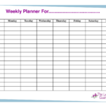 7 Day Weekly Planner Template Printable Template Calendar Design