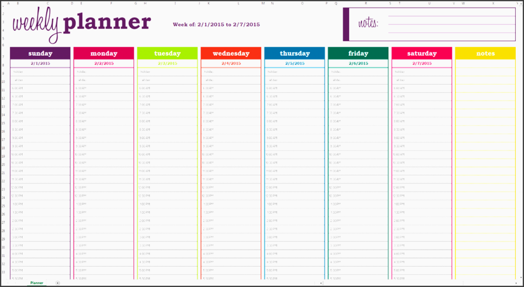 7 Editable Weekly Time Planner Template SampleTemplatess 