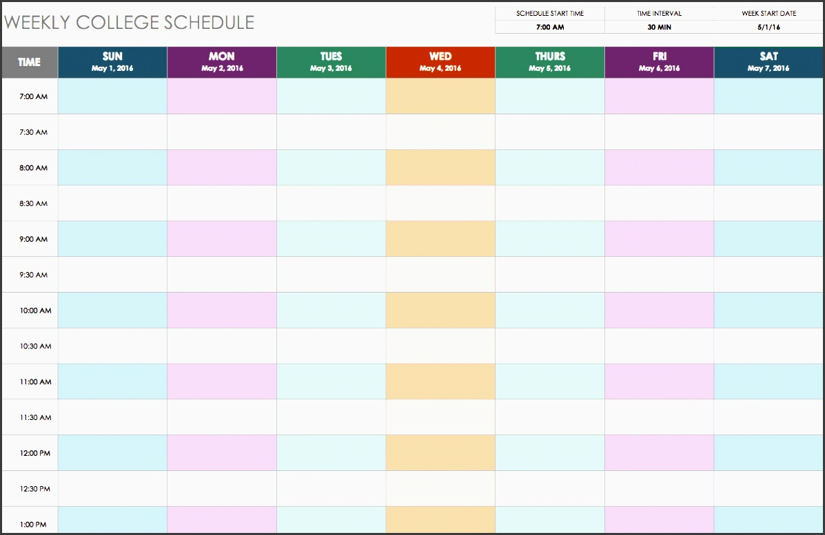 7 Editable Weekly Time Planner Template SampleTemplatess 