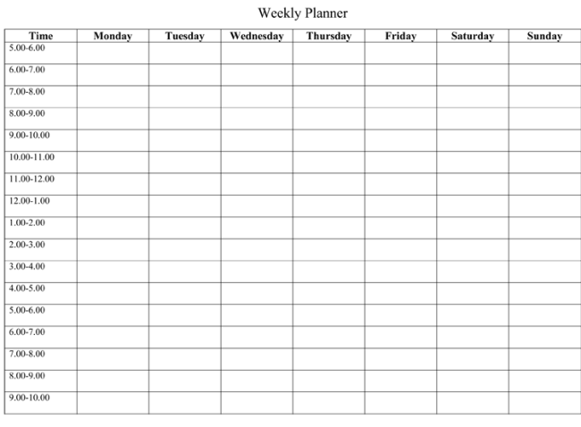 7 Free Weekly Planner Templates Schedule Planning Word Excel