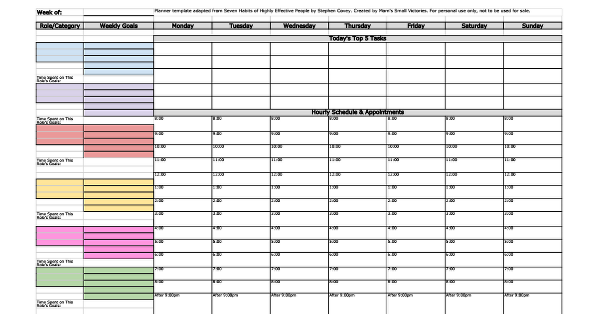 7 Habits Weekly Planner Covey Weekly Planner Stephen Covey Planner 