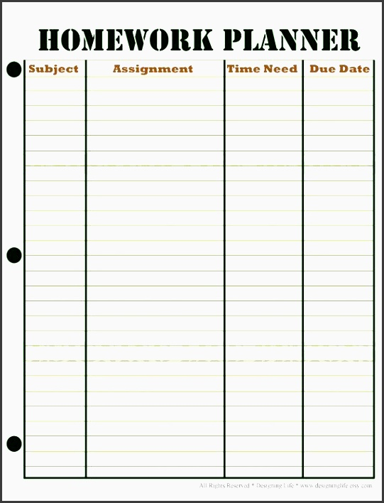 8 Student Assignment Planner Online For Free SampleTemplatess 