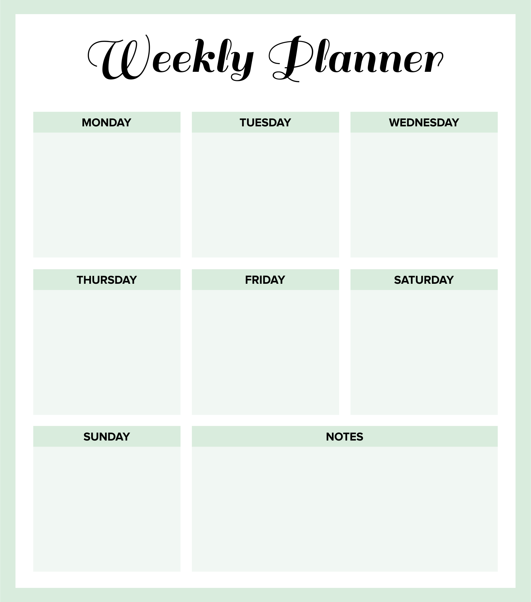 9 Best Weekly Planner Printable Printableecom 9 Best Weekly Planner 