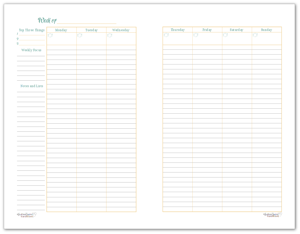 A Variety Of Weekly Planner Printables For Your Planners 