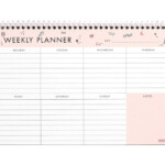 A4 weekly planner planner template schedule printable word doc