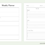 A5 Planner Inserts Weekly Printable A5 Weekly Insert Weekly Planner