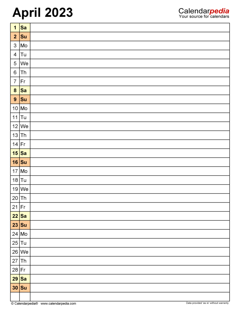 April 2024 Calendar Templates For Word Excel And PDF