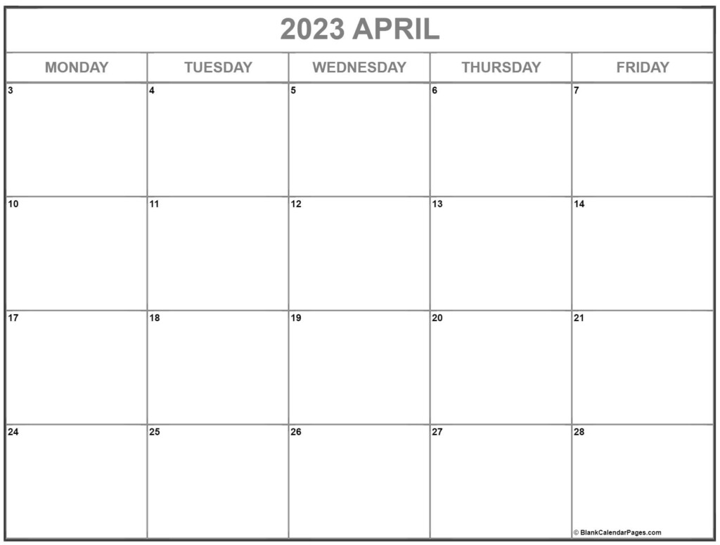 April 2024 Monday Calendar Monday To Sunday