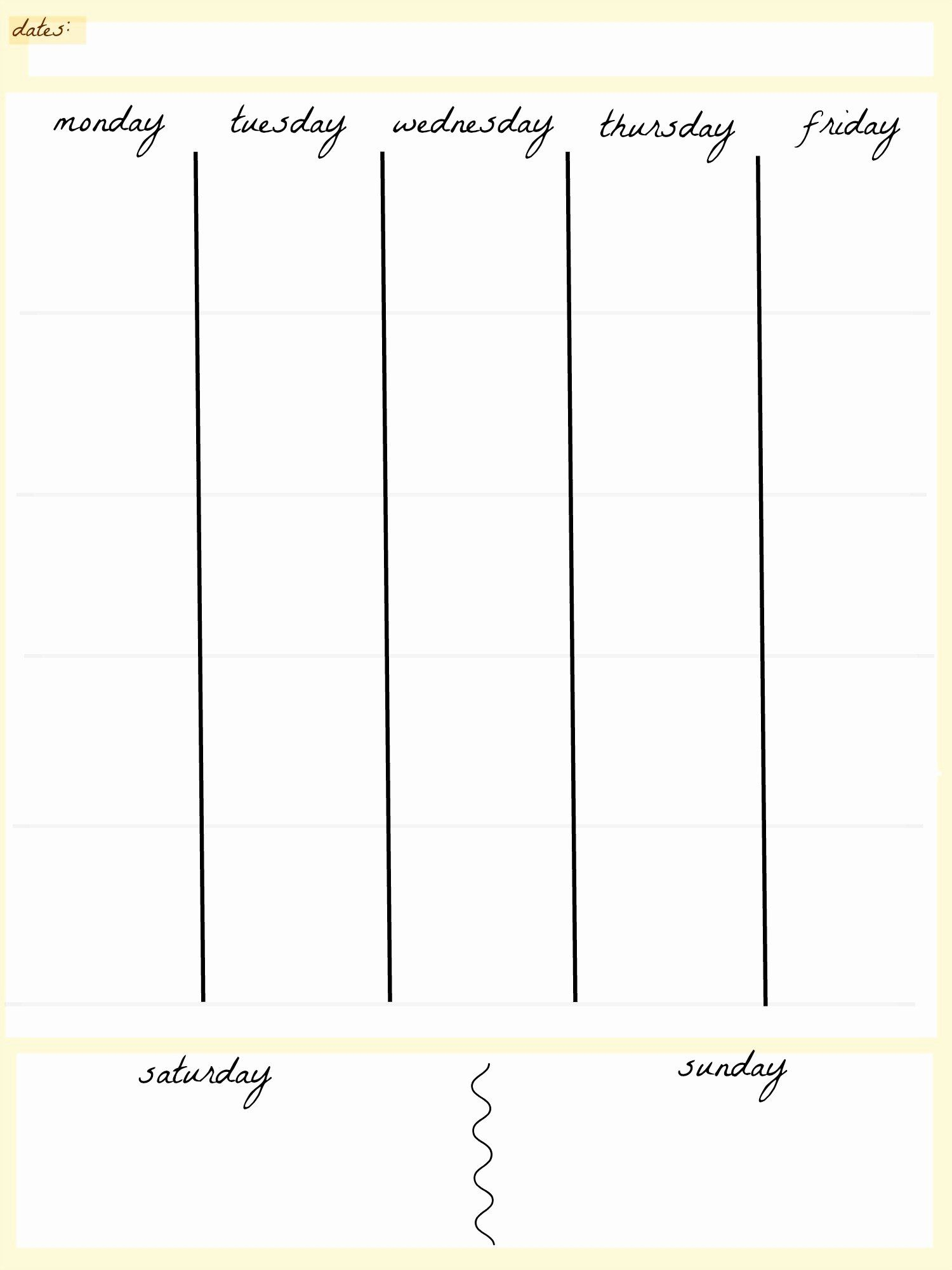 Awesome 5 Day Schedule Template In 2020 Weekly Calendar Template