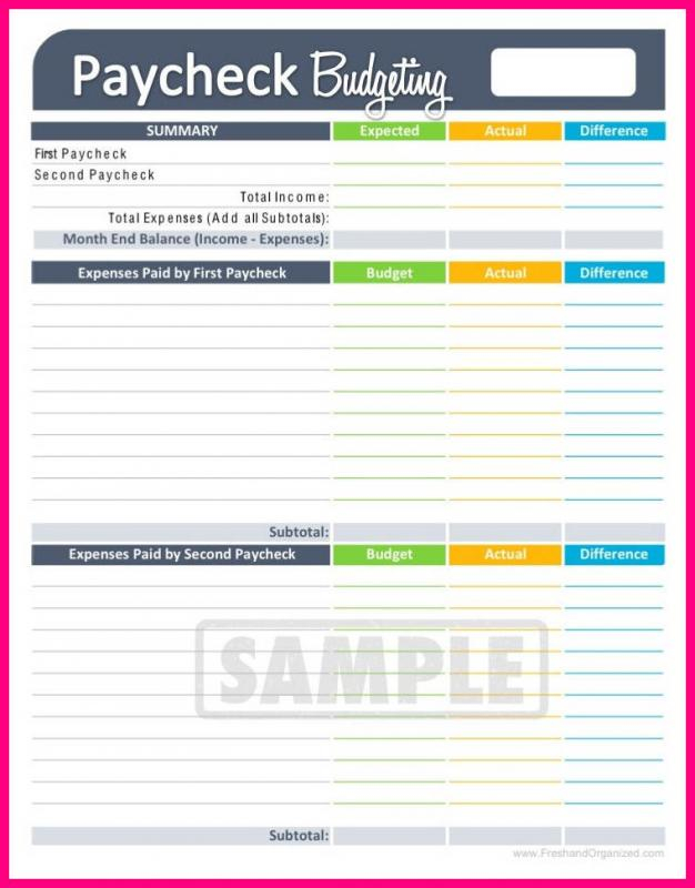 Bi Weekly Budget Template Template Business