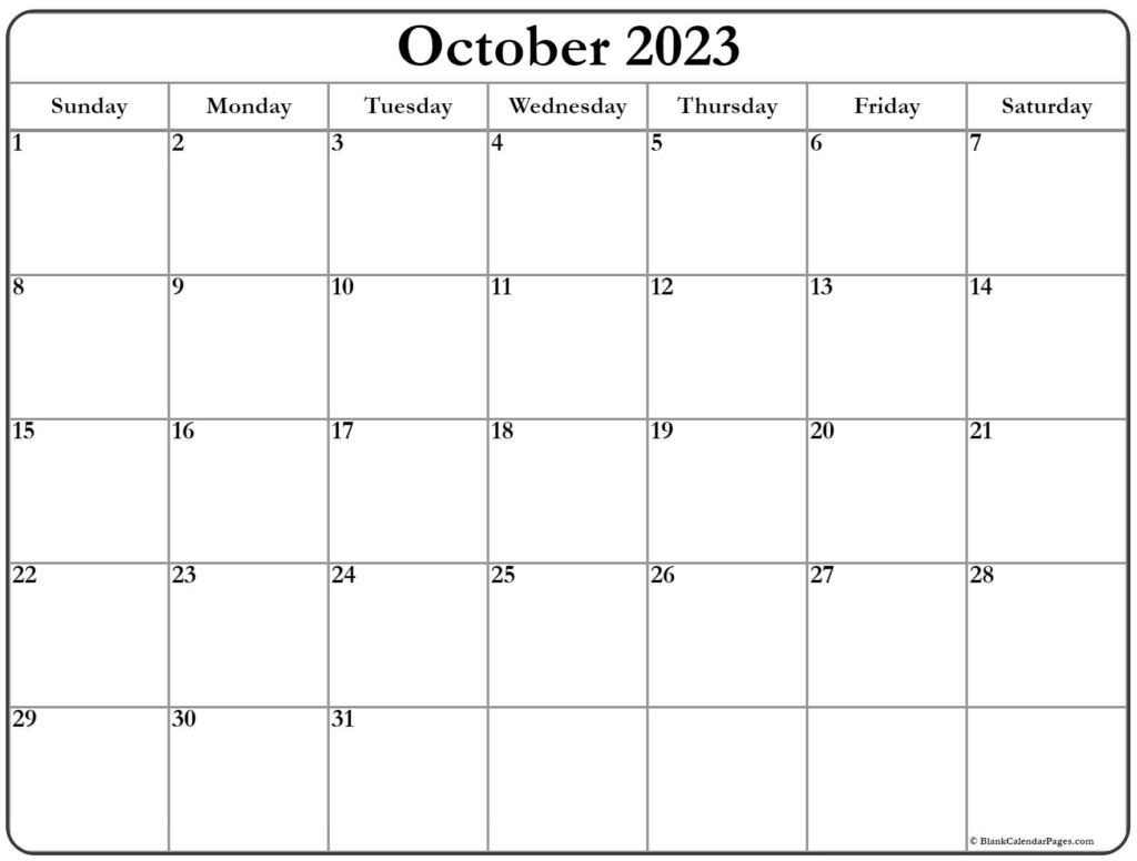 Blank Calendar October 2024 Printable Blank Calendar Printable 2024