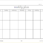 Blank Days Of The Week Calendar Free Letter Templates