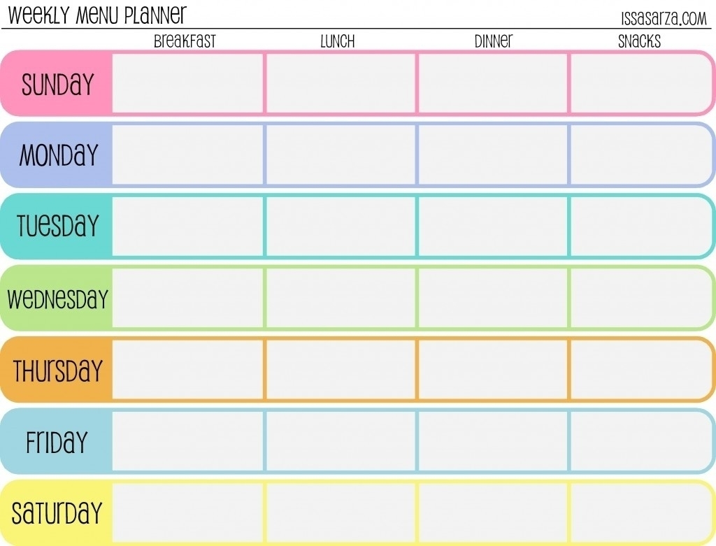 Blank Days Of The Week Calendar