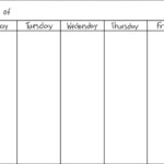 Blank Monday Through Friday Schedule Calendar Template Printable