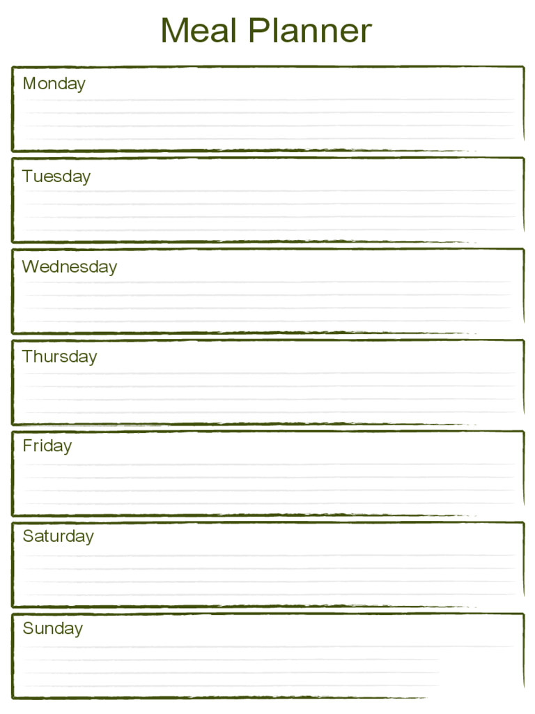 Blank Weekly Meal Planner Template Edit Fill Sign Online Handypdf