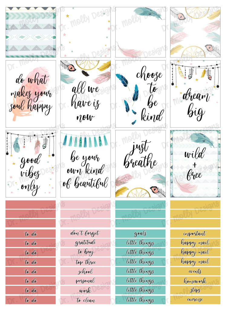 Boho Quotes Printable Weekly Planner Stickers Printable Etsy In 2020 Happy Planner Free 