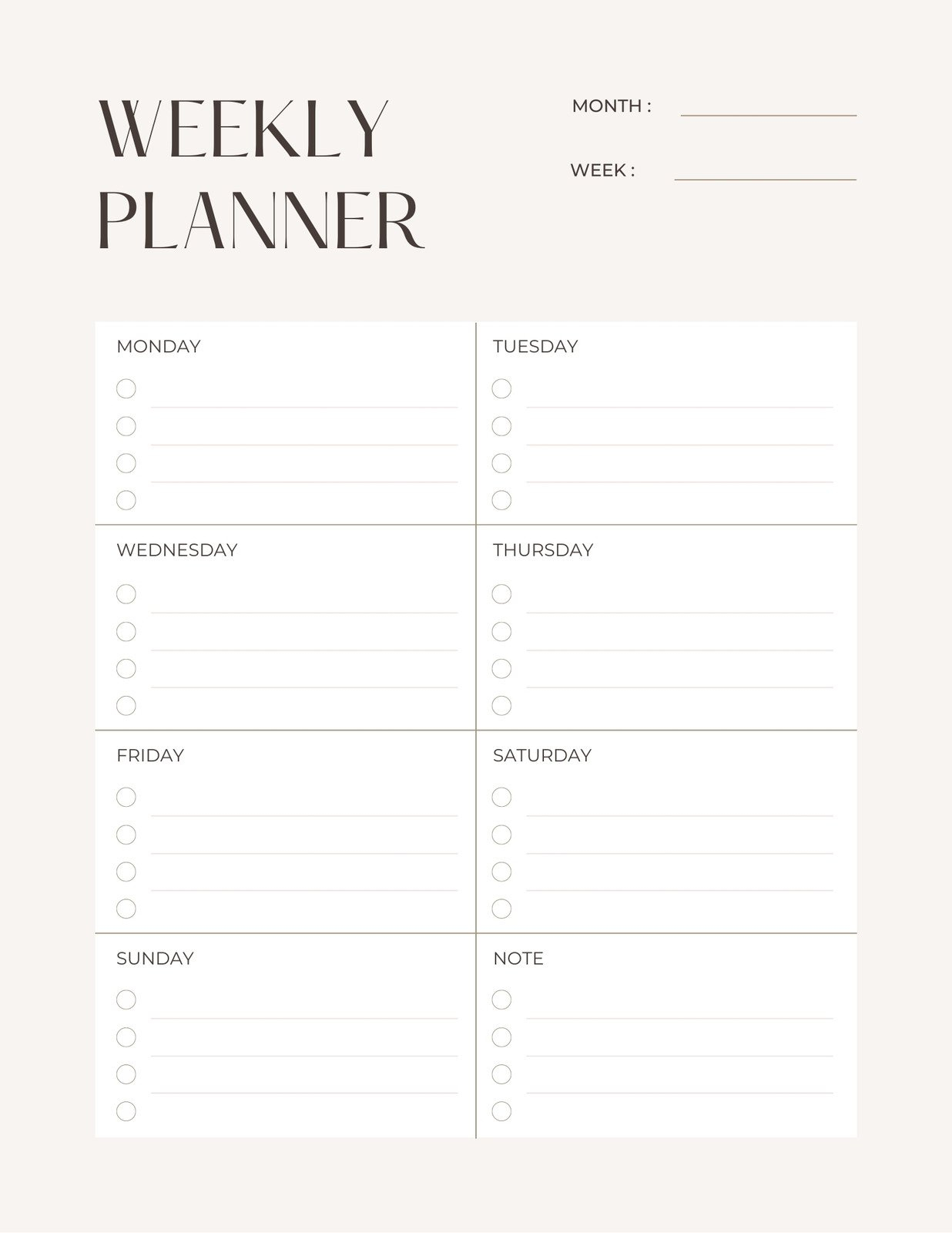 Calendars Planners Weekly Planner Digital Download Paper Awaji